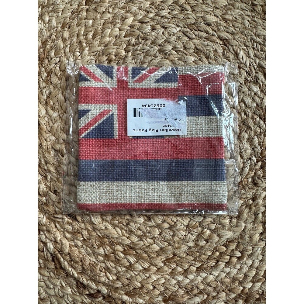 NWT SoHa Living Hawaiian Kingdom Flag Hae Hawaii Square Fabric Coaster